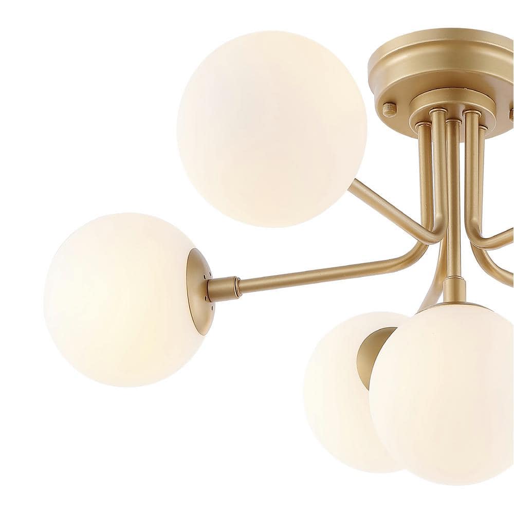 Olivier 24" Gold Globe LED Semi Flush Mount Ceiling Light