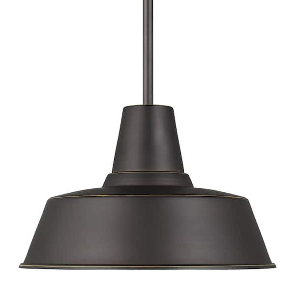 Generation Lighting - Barn Light 14 in. 1-Light Antique Bronze Exterior Outdoor Hanging Pendant Light