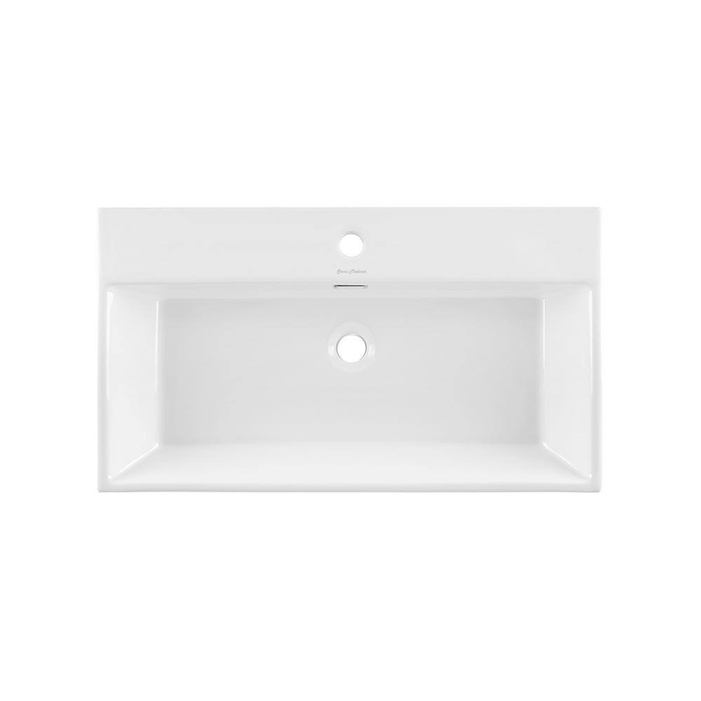 Claire 30" White Ceramic Wall-Mount Console Sink