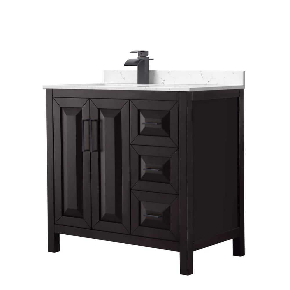 Daria 36 in. W x 22 in. D x 35.75 in. H Single Bath Vanity in Dark Espresso with Carrara Cultured Marble Top price history on PriceWatchPro