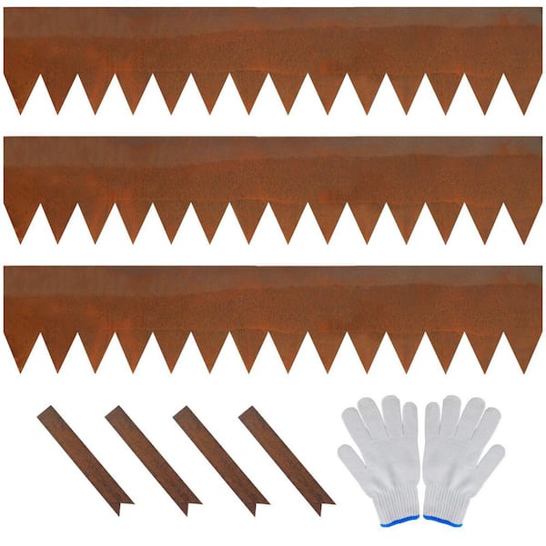 Unbranded 40 in. x 8 in. 14-Gauge Brown COR-TEN Steel Landscape Edging-(6-Pack)