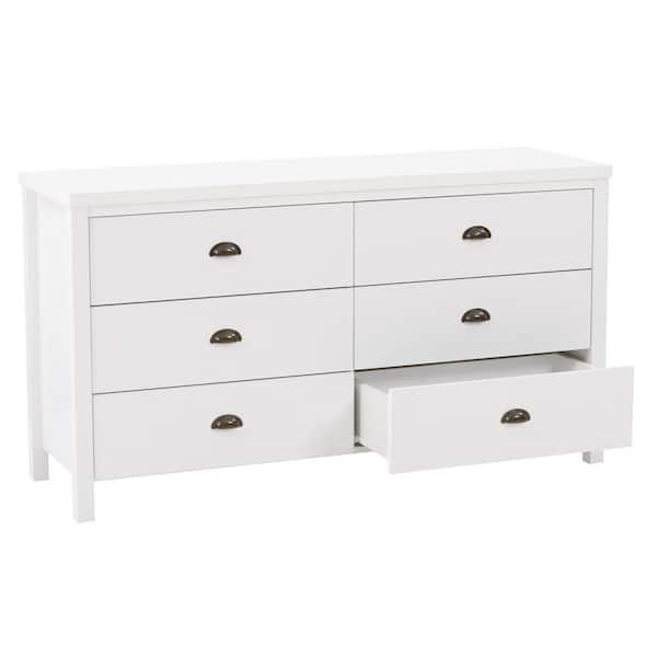 Corliving Boston 6 Drawer White Dresser, Black And White Dresser Ikea