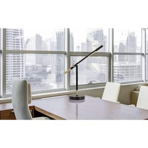27 in. Metal Desk Lamp with 2 Tone Finish