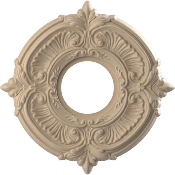 Ekena Millwork 10 in. O.D. x 3-1/2 in. I.D. x 3/4 in. P Attica Thermoformed PVC Ceiling Medallion in UltraCover Satin Smokey Beige