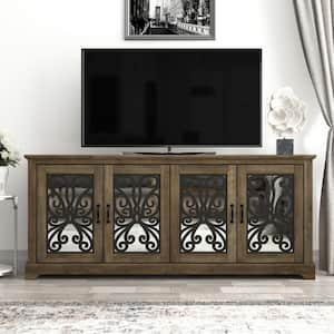 Calidia 68.2 in. Knotty Oak 4 Door Wide TV Stand Fits TV's up to 75 in.