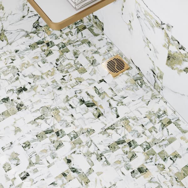 Touche 2 in. Square Jade 12  in. x 12  in. Porcelain Floor and Wall Mosaic Tile (8.82 sq. ft./Case)