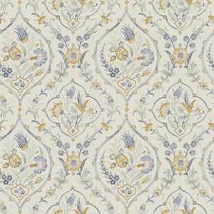 Foscot Damask Pale Ochre Yellow Removable Wallpaper Sample