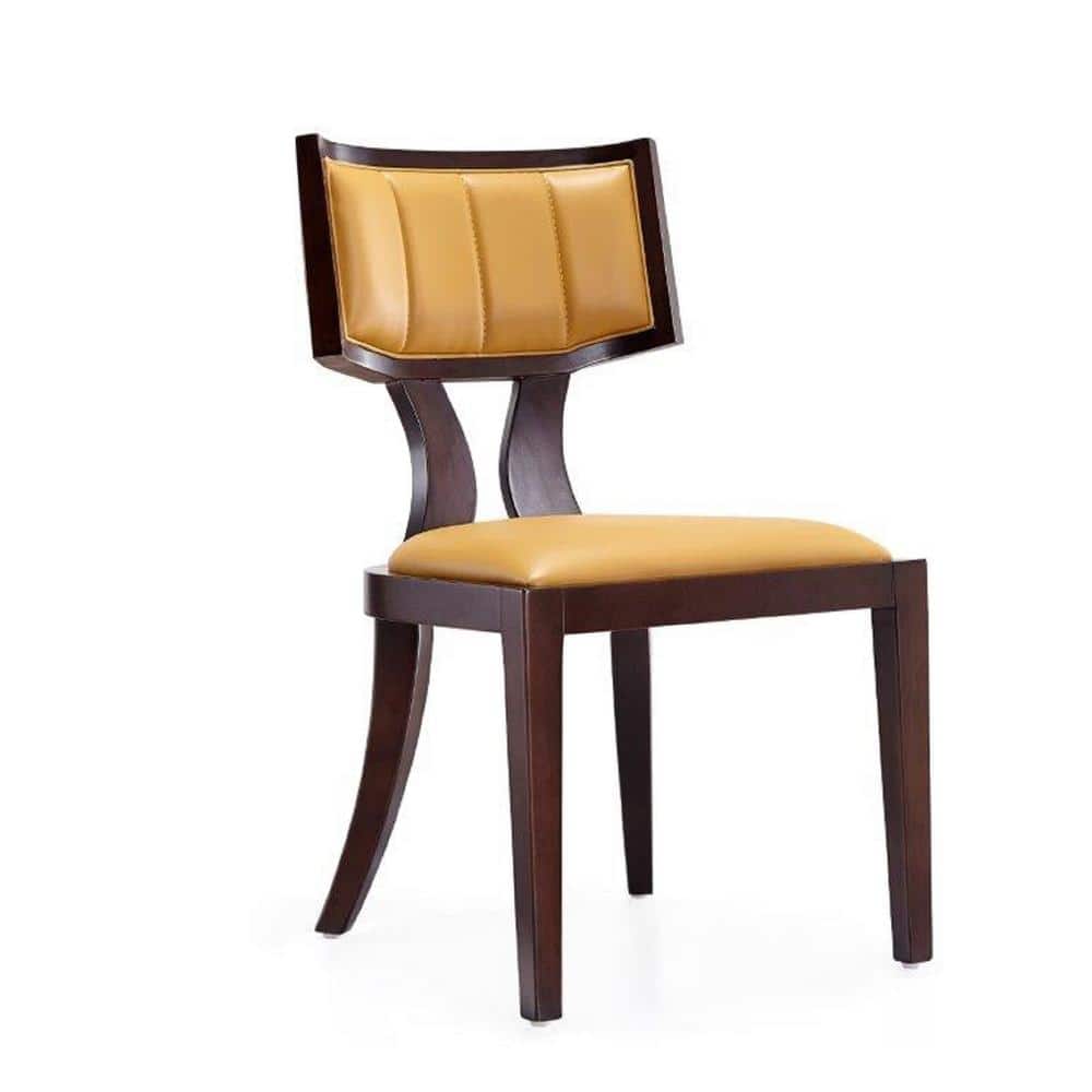 Pulitzer Camel and Walnut Faux Leather Upholstered Traditional Dining Chair (Set of 2) price history on PriceWatchPro