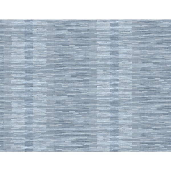 A-Street Prints Pezula Blue Texture Stripe Blue Grass Cloth Strippable Roll (Covers 60.8 sq. ft.)