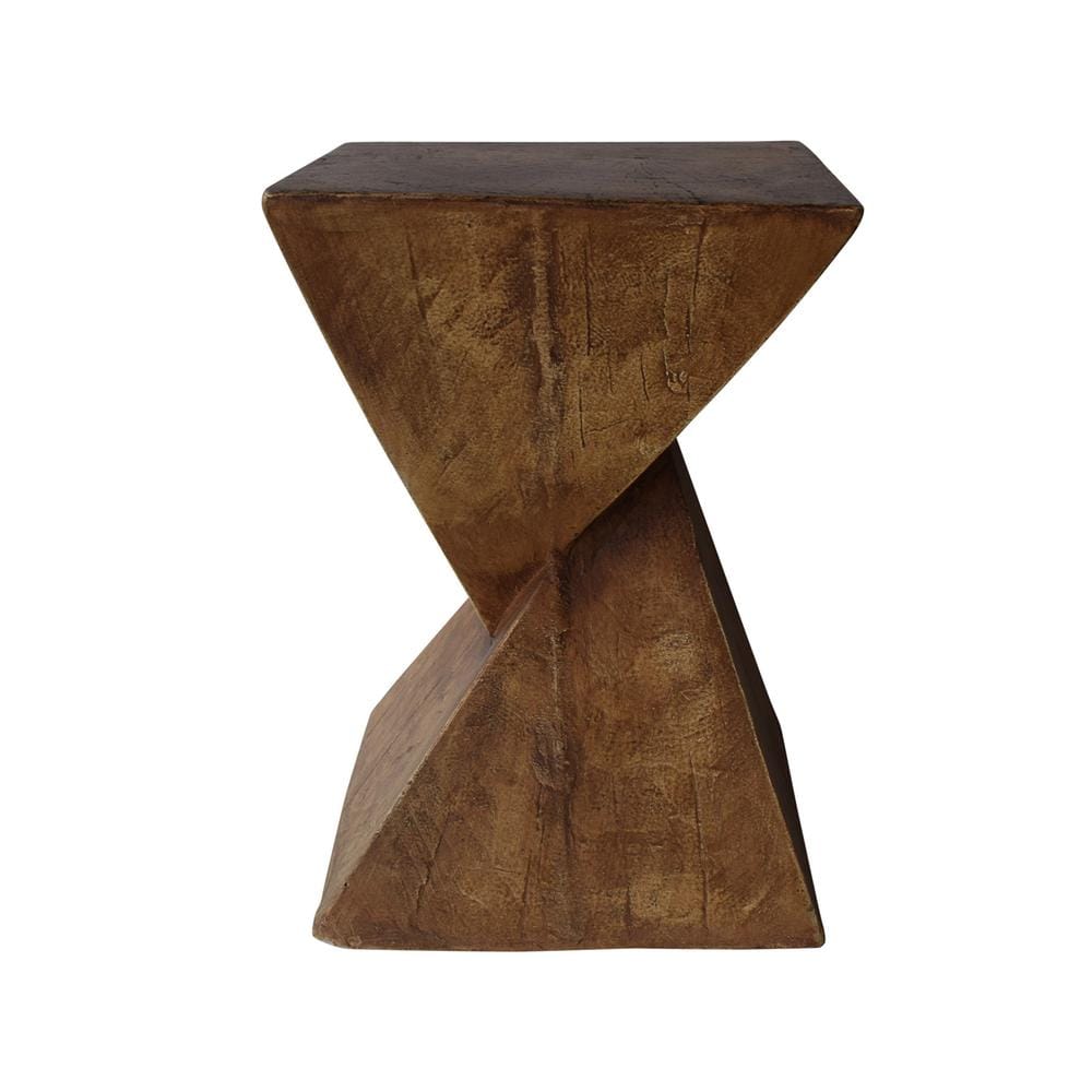 Natural Twisted Hourglass Concrete Accent Table