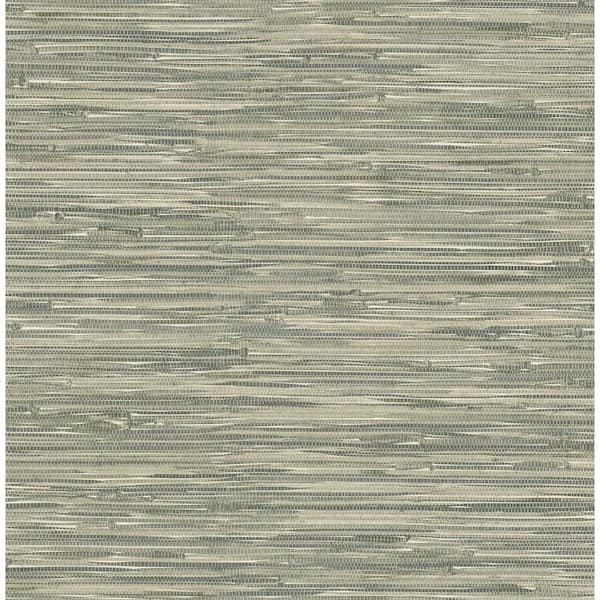 A-Street Prints Green Exhale Woven Faux Grasscloth Wallpaper Sample