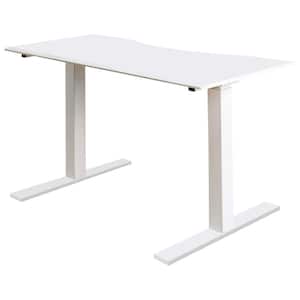 Washburne 59 in. Rectangular White Steel Standing Desk with Adjustable Height