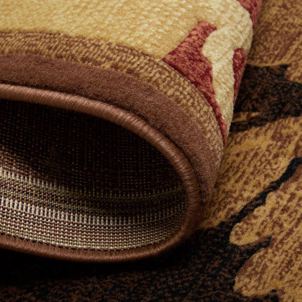 Catalina Red and Brown Tufted Synthetic Area Rug