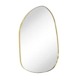 Bertlinde 36 in. W x 26 in. H Novelty/Specialty Irregular Metal Framed Wall Mount Bathroom Vanity Mirror in Gold