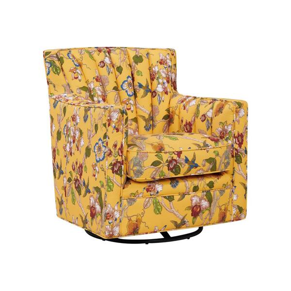 floral swivel accent chair