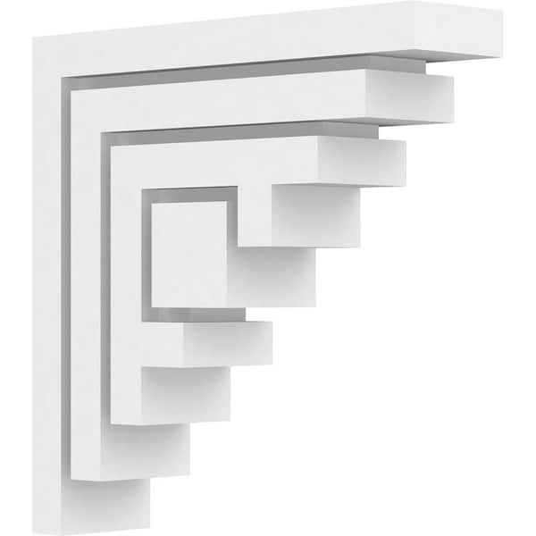 Ekena Millwork 2 in. x 8 in. x 8 in. Standard Landon Unfinsihed Architectural Grade PVC Bracket