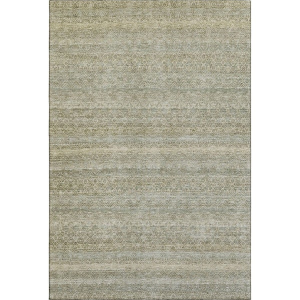 Mayfield Premium Machine Washable Abstract AMF2105 Linen 10 ft. x 14 ft. Area Rug