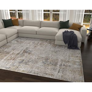 Ivy Rust 9 ft. x 12 ft. Distressed Contemporary Area Rug