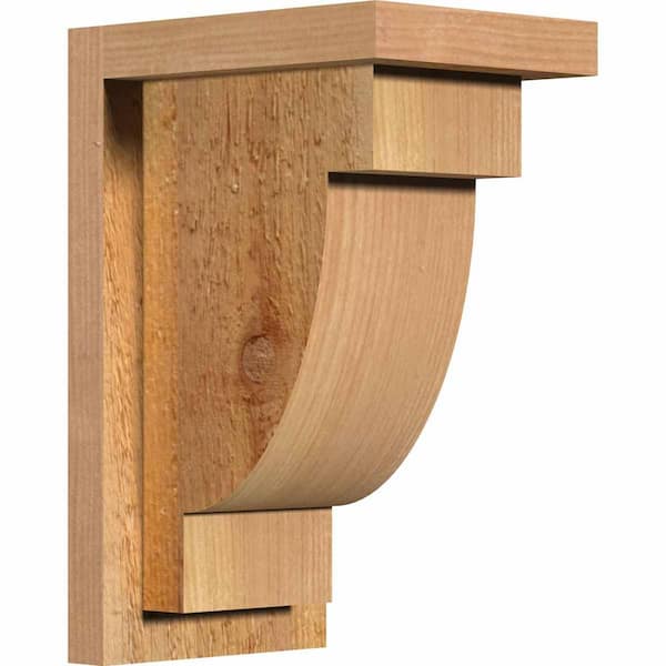 Ekena Millwork 6 in. x 8 in. x 12 in. Western Red Cedar Alpine Rough Sawn Corbel with Backplate