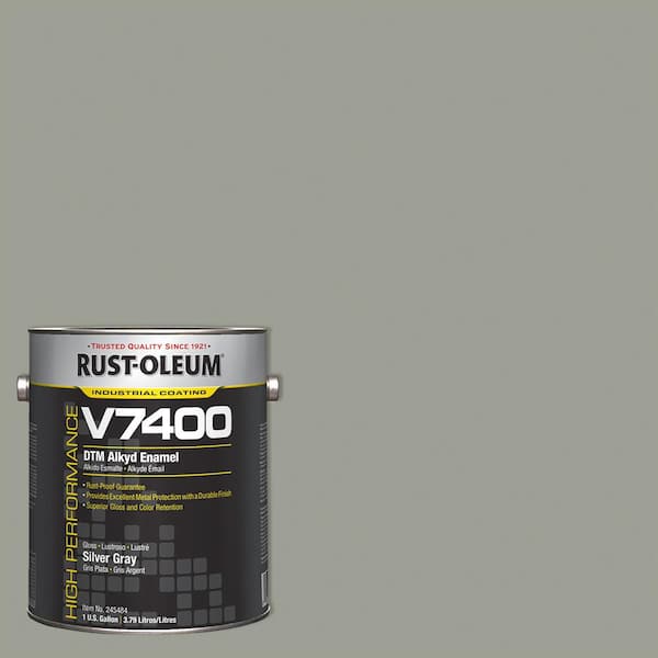 1 Gal. ROC Alkyd V7400 Direct-to-Metal Gloss Silver Gray Interior/Exterior Enamel Paint (Case of 2)