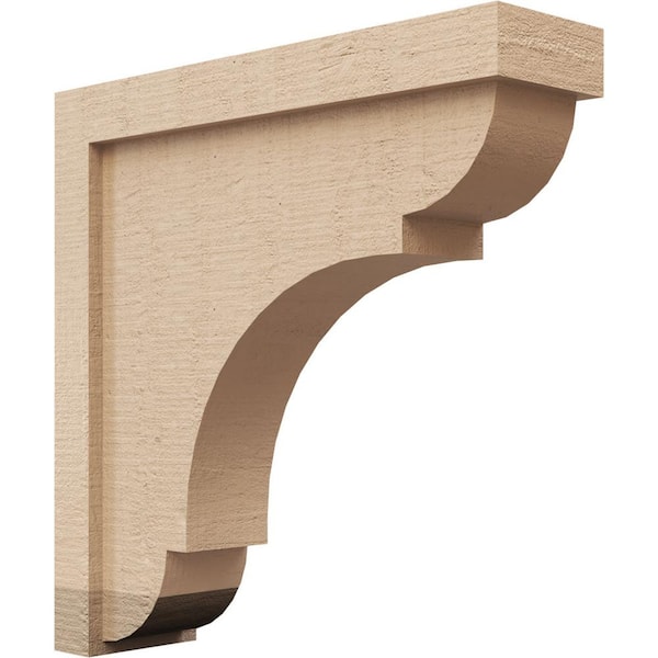 Ekena Millwork 4 in. x 16 in. x 16 in. Series 1 Thin Bryant Rough Cedar Woodgrain Timberthane Polyurethane Corbel, Primed Tan