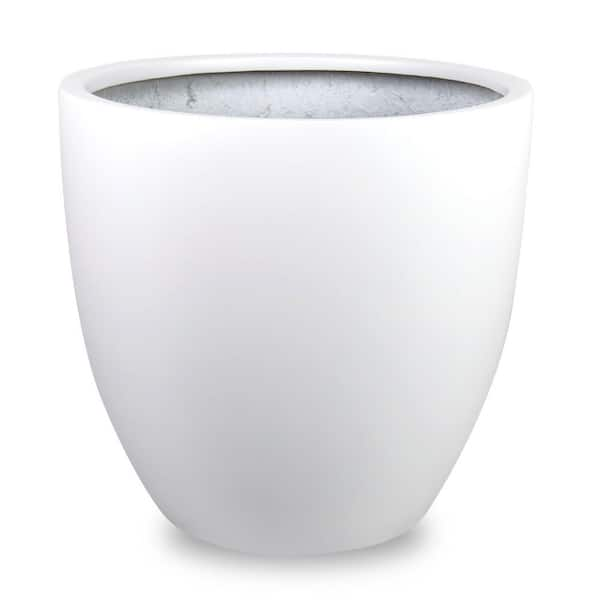 Vasesource Loire 19 in. x 19.5 in. x 19.5 in. White Fiberglass Planter