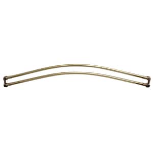 36 in. Brass Curved Double Shower Rod in Polished Brass