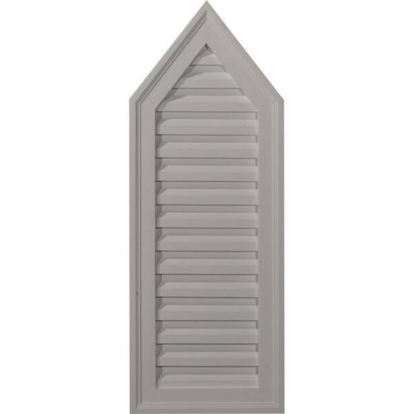 Ekena Millwork 12 in. x 32 in. Steeple Primed Polyurethane Paintable Gable Louver Vent Non-Functional
