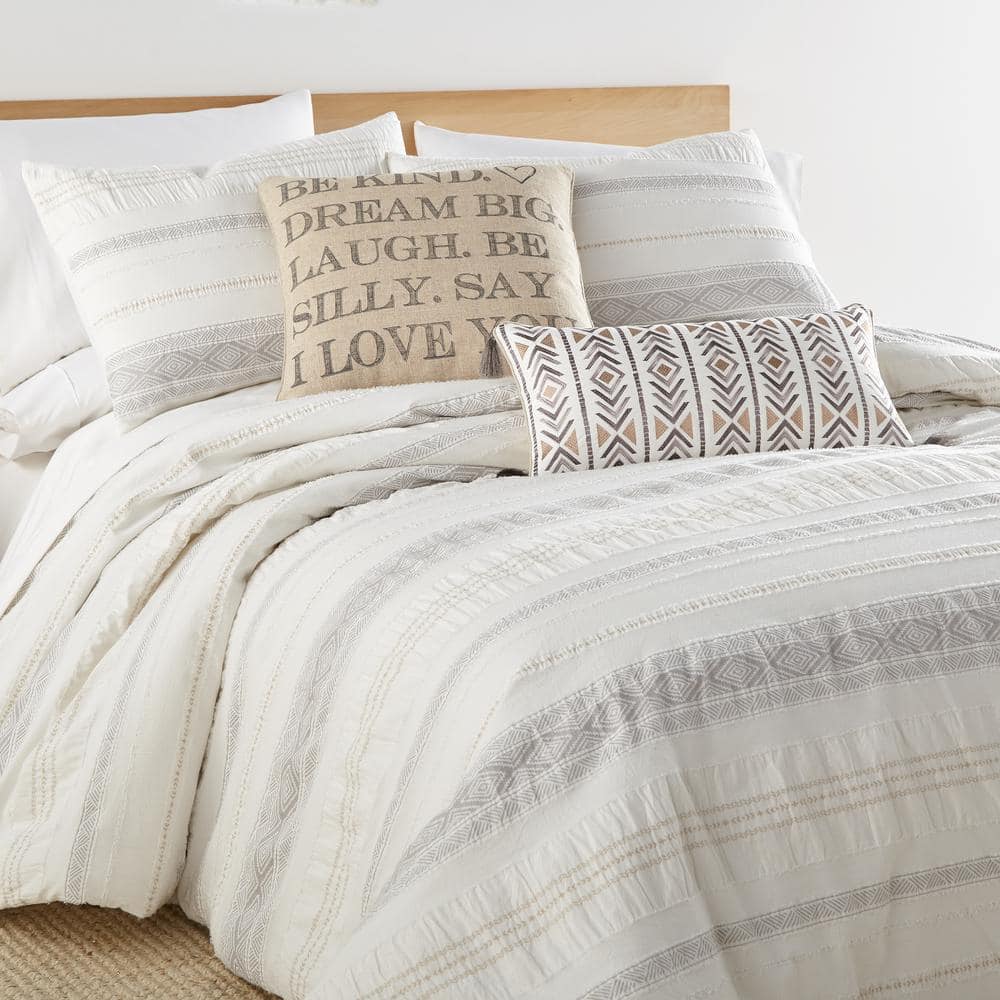King Taupe Cotton Duvet Set with Polyfill