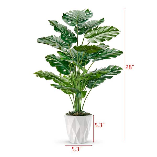 Unbranded 28 in. Tall Fake Plants Monstera Potted Plants L0D3QJ85Y2