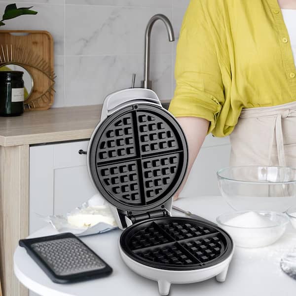 2X 6 Non Stick Dual Round Waffle Maker Large Waffle Maker For Home &  Commercial