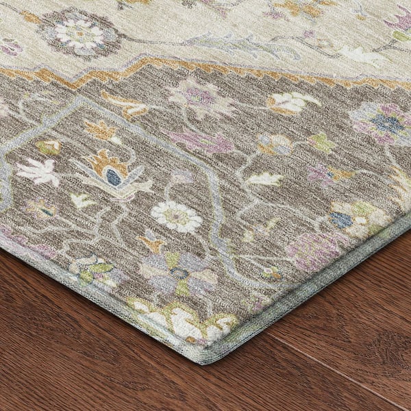Mayfield Premium Machine Washable Abstract AMF2533 Taupe 10 ft. x 14 ft. Area Rug