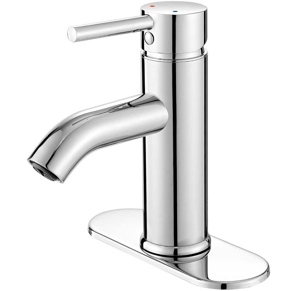 1-Piece Bathroom Sink Faucet Bathroom Hardware Set with 1-Handle and Deck Plate in Chrome, for Bathroom Lavatory price history on PriceWatchPro