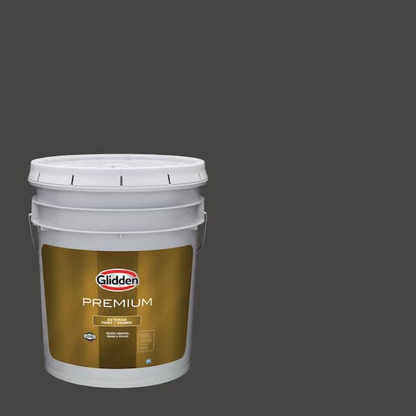 Glidden Premium 5 gal. PPG1011-7 Onyx Semi-Gloss Exterior Latex Paint