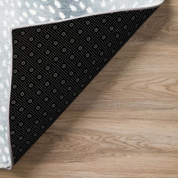 2 X 8 Gray Animal Print Runner Rug