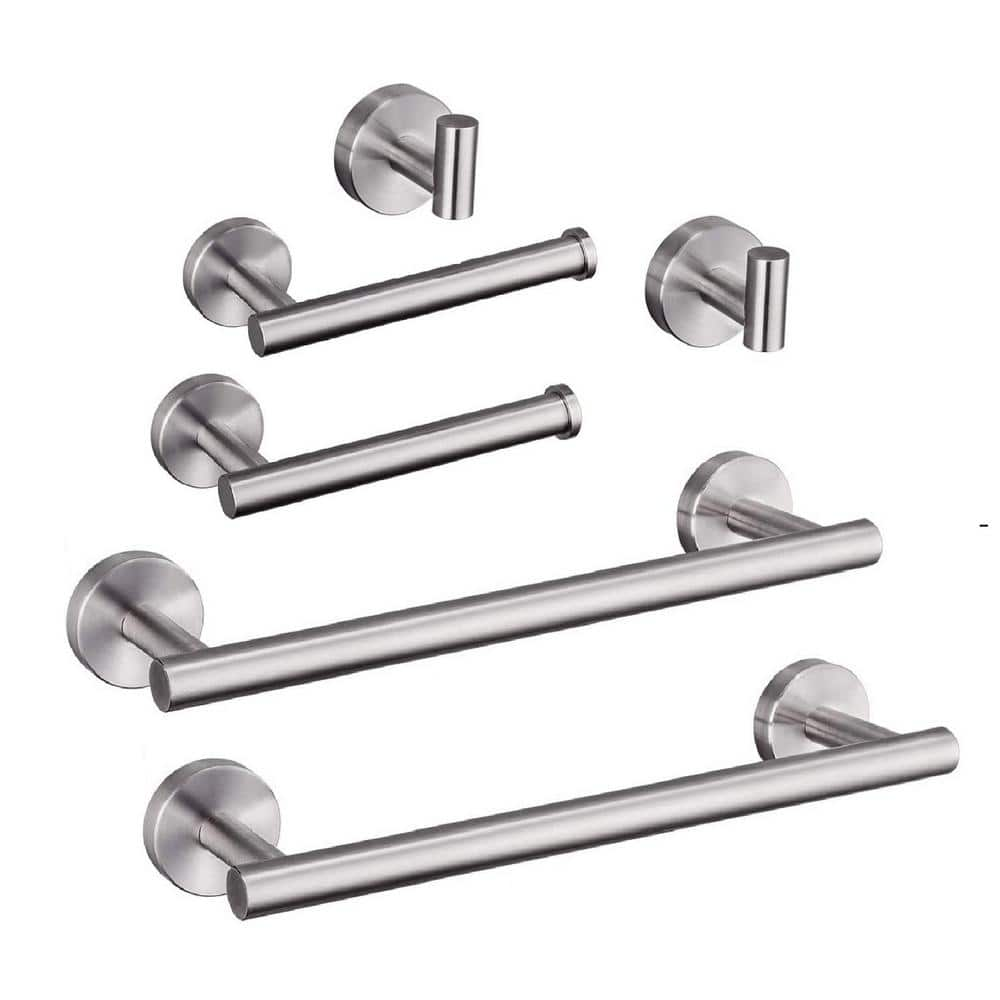 Interbath 6-Piece Bathroom Hardware Set with Toilet Paper Holder Robe ...