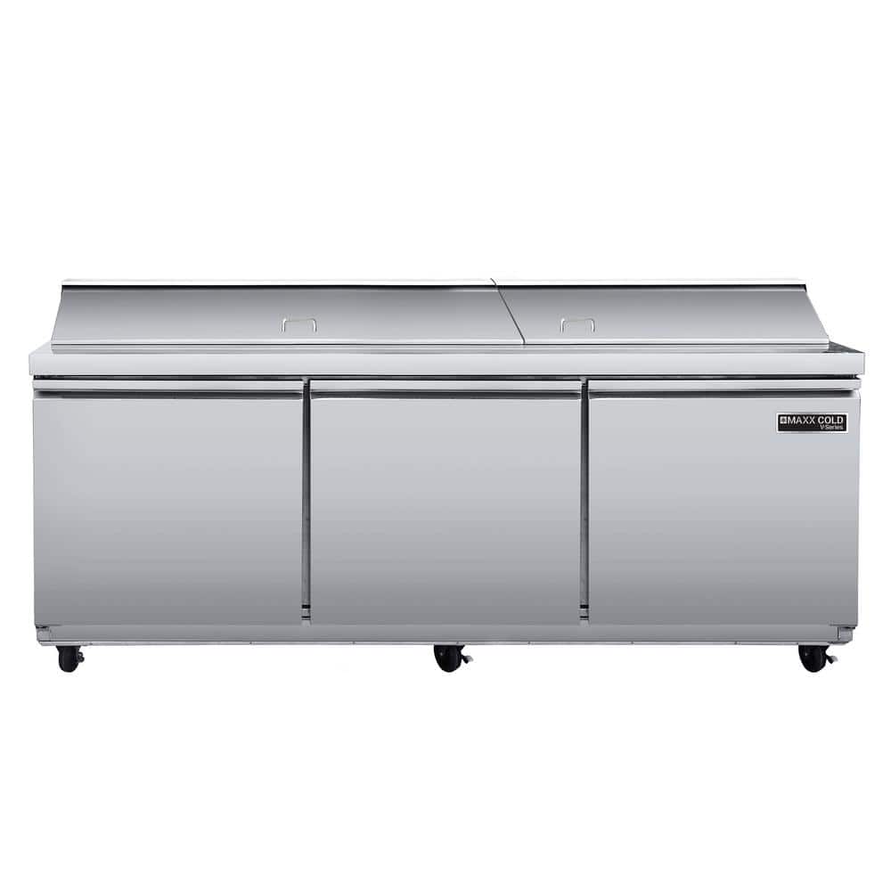 V-Series 3-Door Refrigerated Sandwich and Salad Prep Station, 72-Watt 20.5 cu. ft. in Stainless Steel