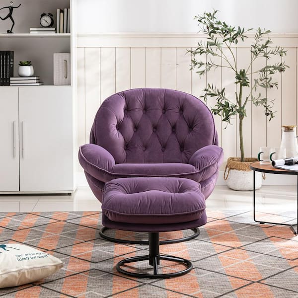 purple leather club chair