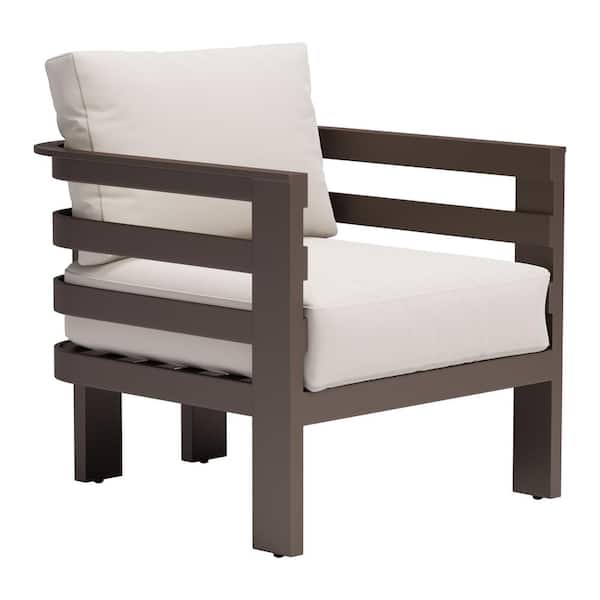 ZUO Bal Harbor Outdoor Collection White Olefin Armchair