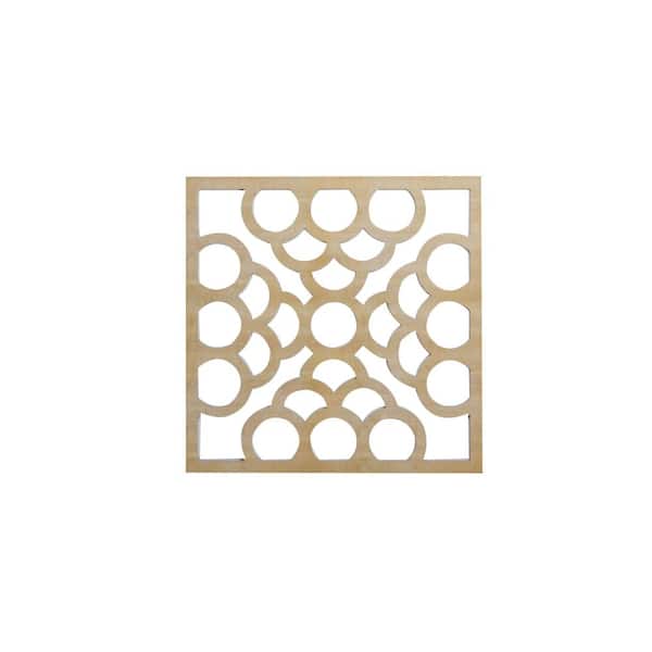 Ekena Millwork 23-3/8" x 23-3/8" x 1/4" Large Harlingen Decorative Fretwork Wood Wall Panels, Birch (10-Pack)