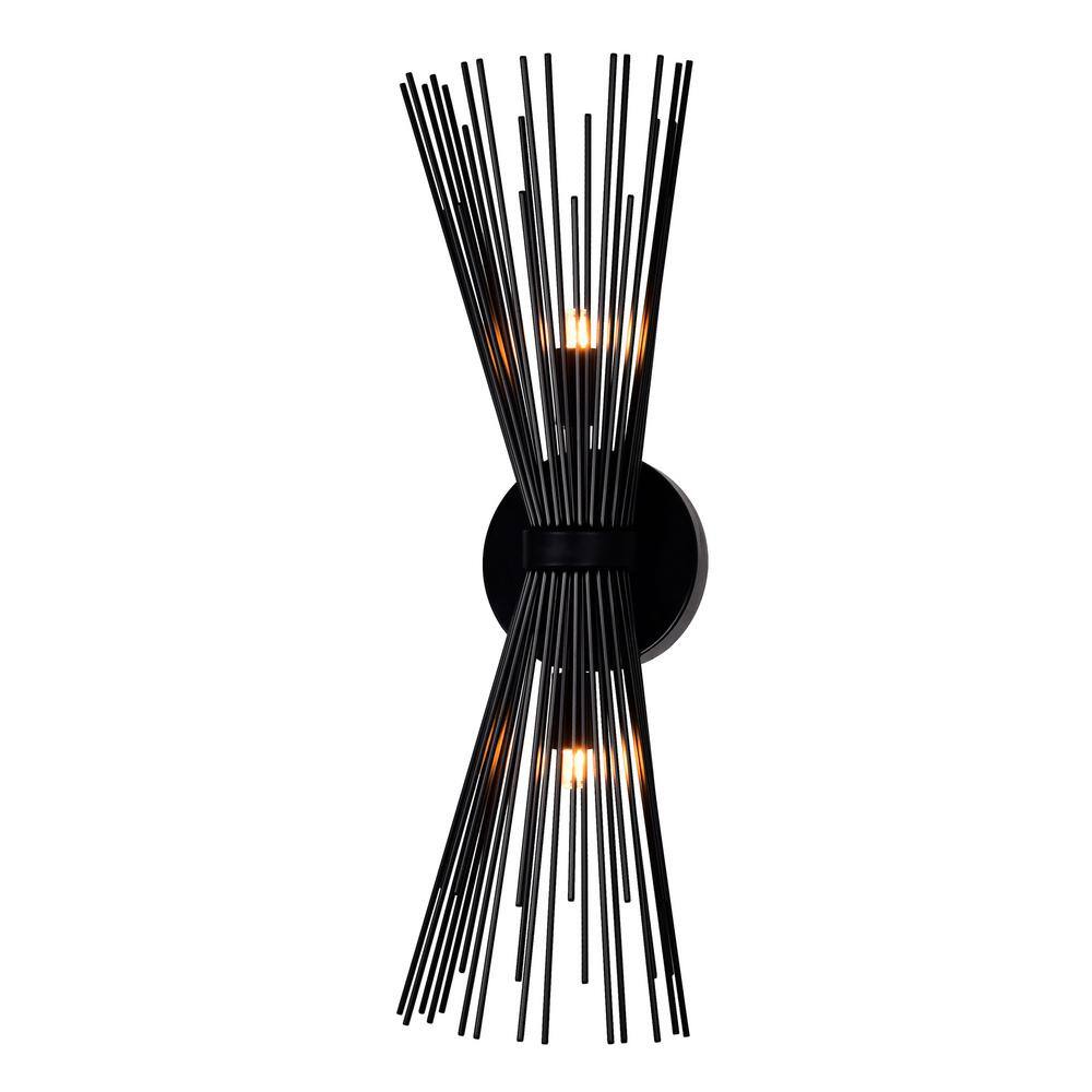 Savannah 20" Dimmable Metal Wall Sconce in Black Finish