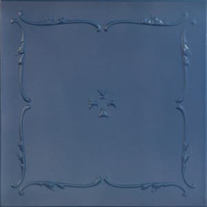 Spring Buds 1.6 ft. x 1.6 ft. Glue Up Foam Ceiling Tile in Van Deusen Blue