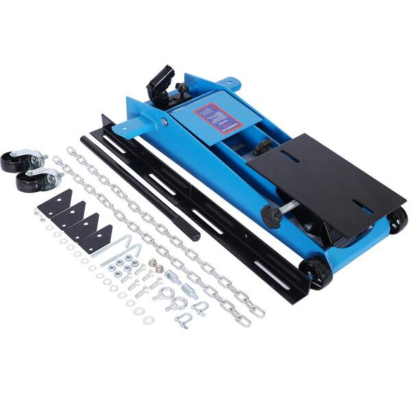 WRIGHTMASTER 1/2-Ton Transmission Jack in Blue with Maximum Lift