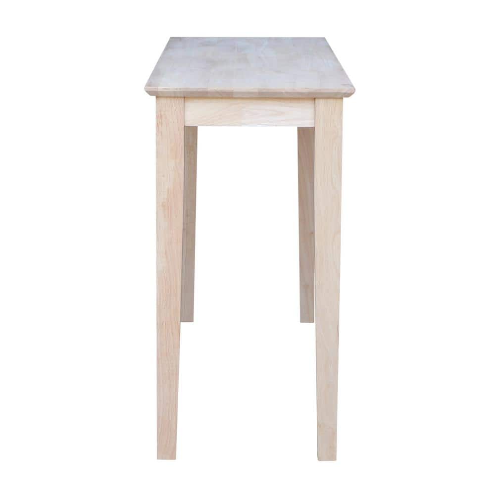 Unfinished Parawood Shaker Console Table with Storage