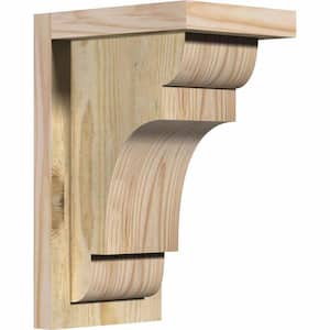 6 in. x 8 in. x 12 in. New Brighton Rough Sawn Douglas Fir Corbel with Backplate