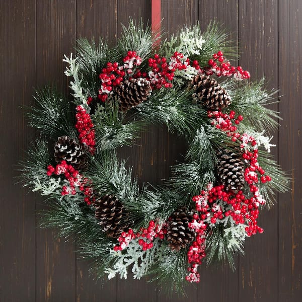 13 Flocked Pinecone Pick – The Wreath Shop