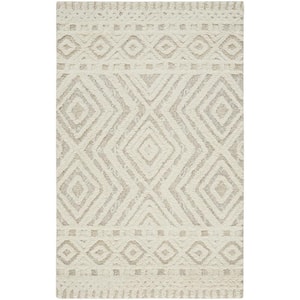 Ivory and Tan 2 ft. x 3 ft. Geometric Area Rug
