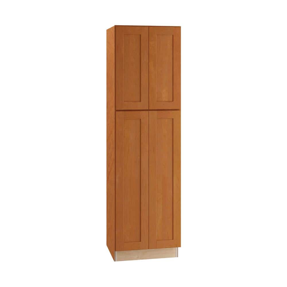 Newport 24 in. W x 24 in. D x 84 in. H Assembled Plywood Pantry Kitchen Cabinet in Cinnamon with Soft Close price history on PriceWatchPro