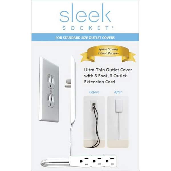 Sleek Socket 3 ft. 16/3 Indoor Ultra-Thin Extension Cord with