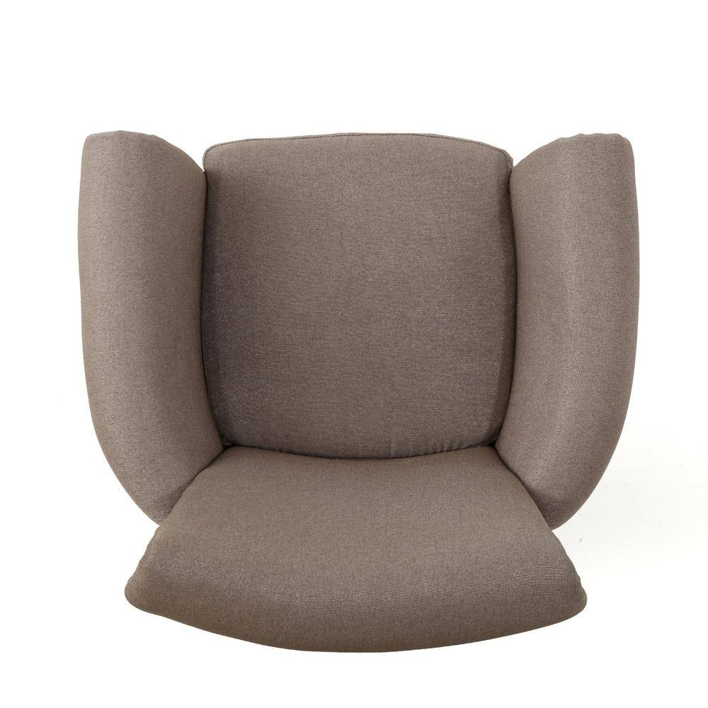 Handcrafted Light Coffee Fabric Club Chair with Studded Detail